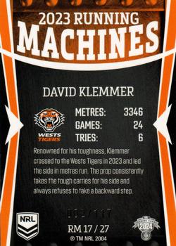2024 NRL Traders Titanium - Running Machines #RM17 David Klemmer Back